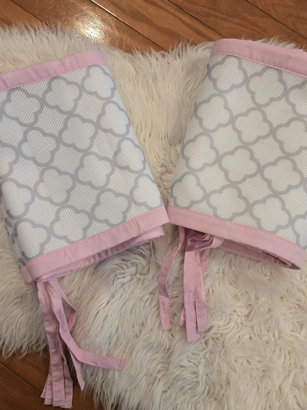 Pink & Grey Pattern Baby Linens